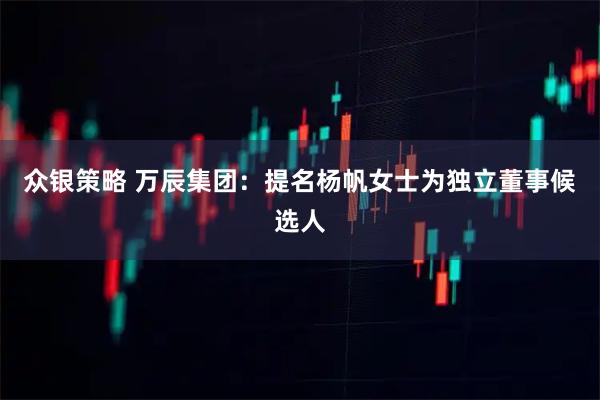 众银策略 万辰集团：提名杨帆女士为独立董事候选人